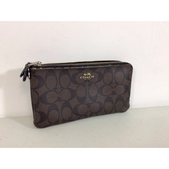 Coach Leather Wallet Wristlet As Is One Zipper Broken - Picture 7 of 8